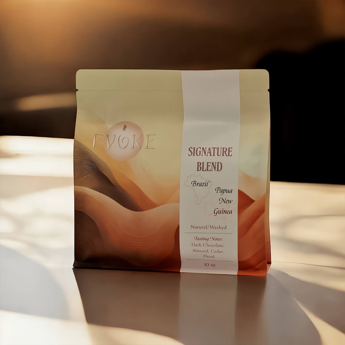Evoke Coffee Brazil Papua New Guinea Signature Blend Chocolate